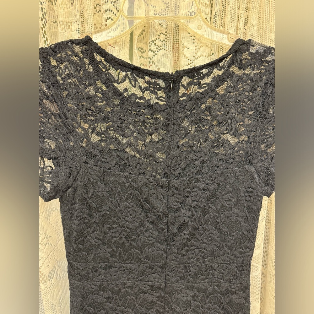 Black Lace Mini Dress - Picture 7 of 7